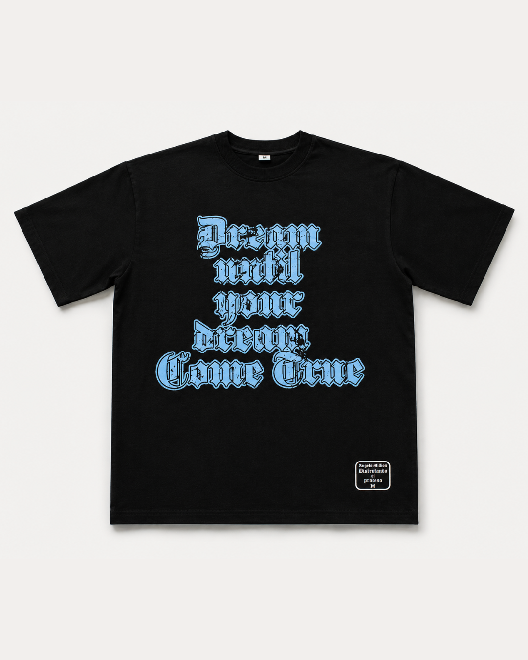 Diseño camiseta negra angels million oversize